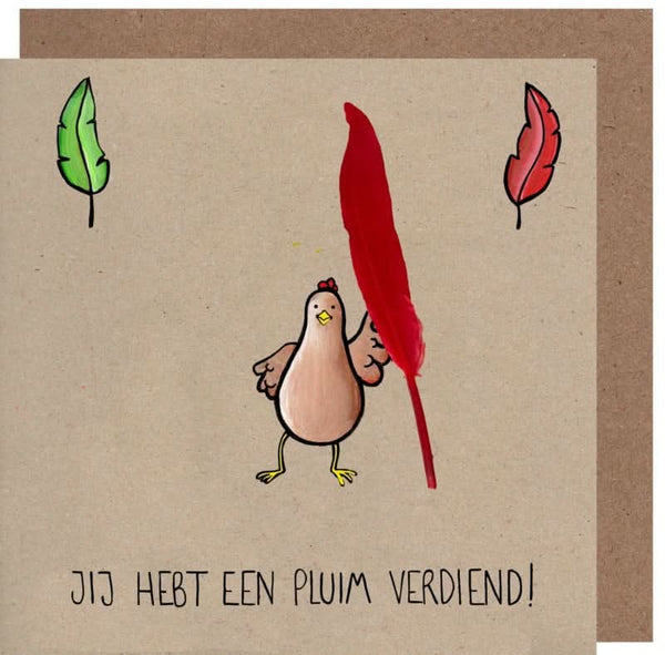 Wenskaart pluim kraft