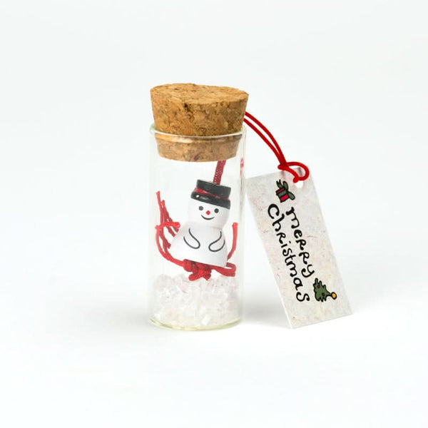 geluksflesje merry christmas sneeuwpop