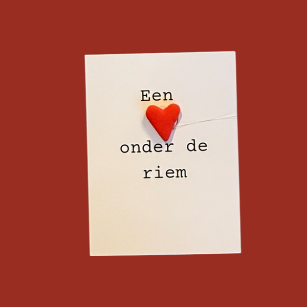 Cadeau kaartje hart onder de riem
