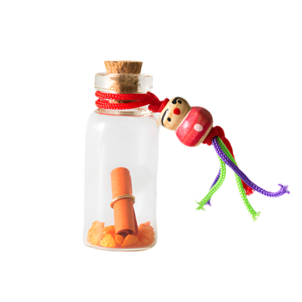 Wensflesje oranje gelukspop