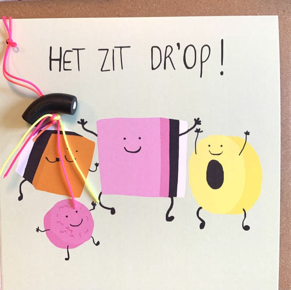 wenskaart het zit dr'op