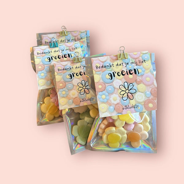 Bedankt dat je mij liet groeien juffen/meester cadeau 1 zakje
