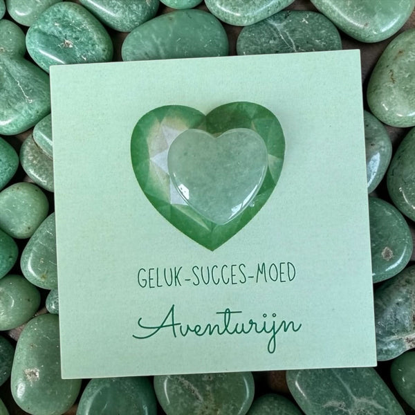 Hartje edelsteen op kaartje Aventurijn