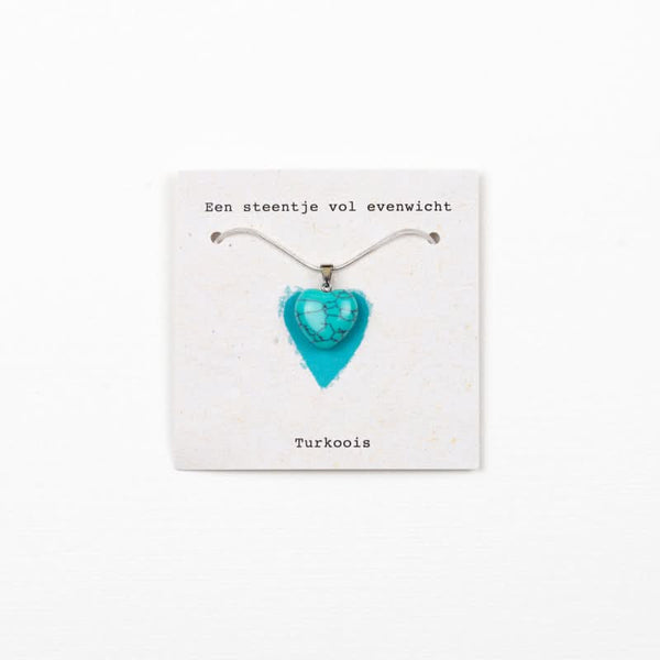 Steentje vol evenwicht ketting- Turkoois
