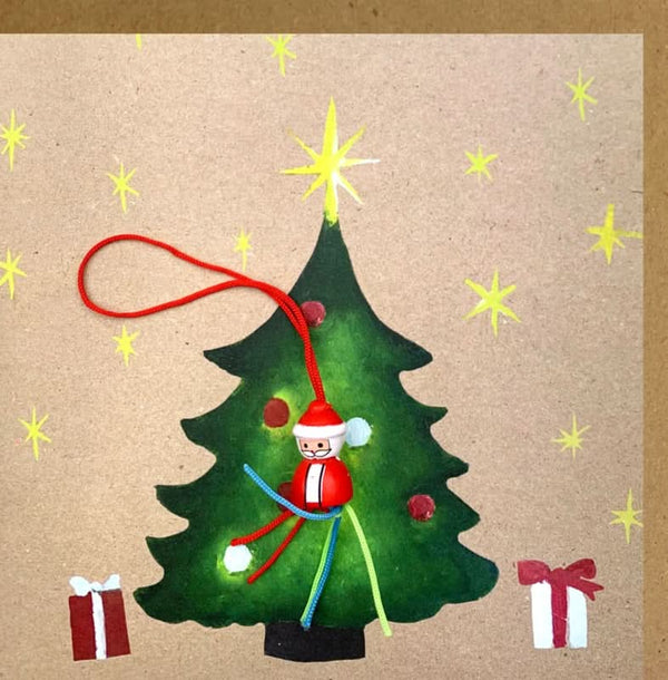 Wenskaart kraft kerstboom