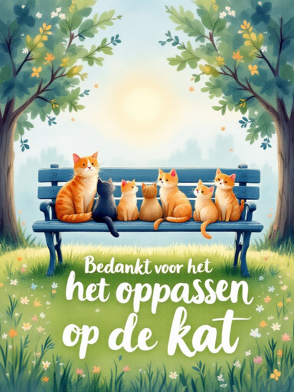 Bedankt voor het oppassen op de kat