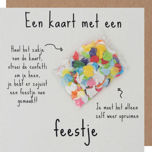 Een kaart met een feestje-funnies