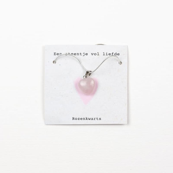 Steentje vol liefs ketting-Rozenkwarts