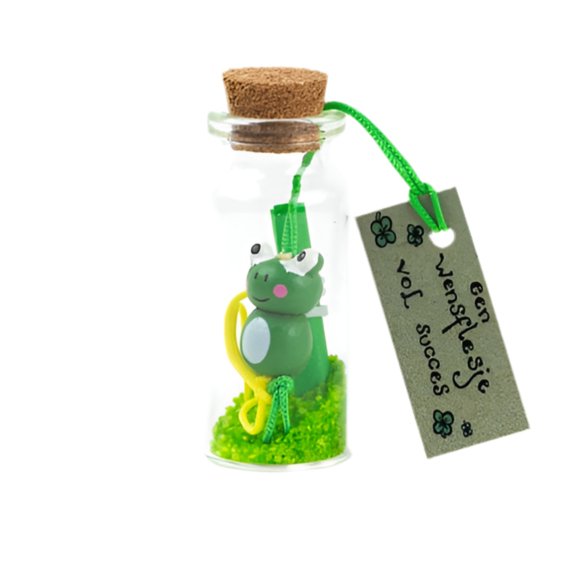 Wensflesje opkikker met berichtje