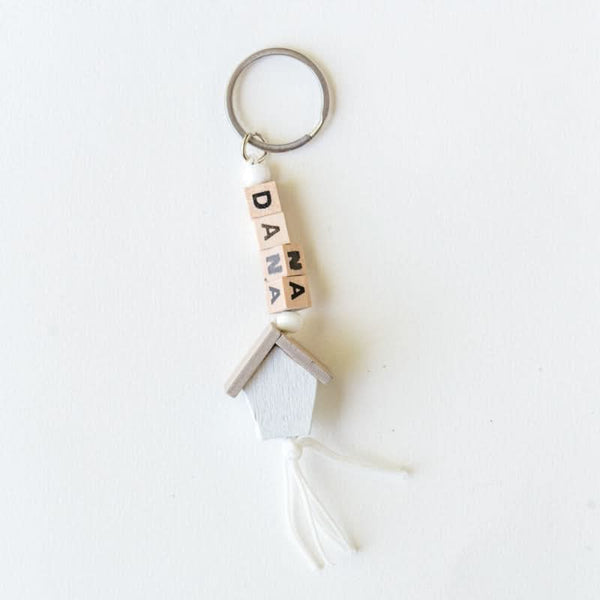 Sleutelhanger met eigen tekst!