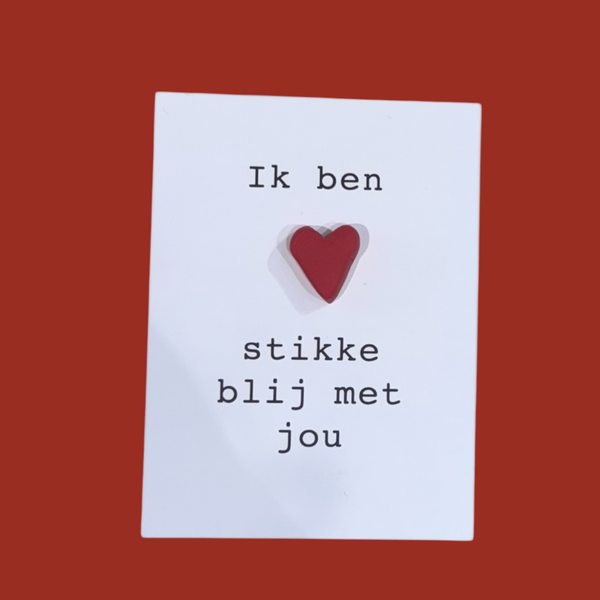 Cadeau kaartje hart-stikke blij