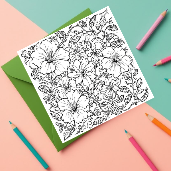 Inkleur kaart bloemen