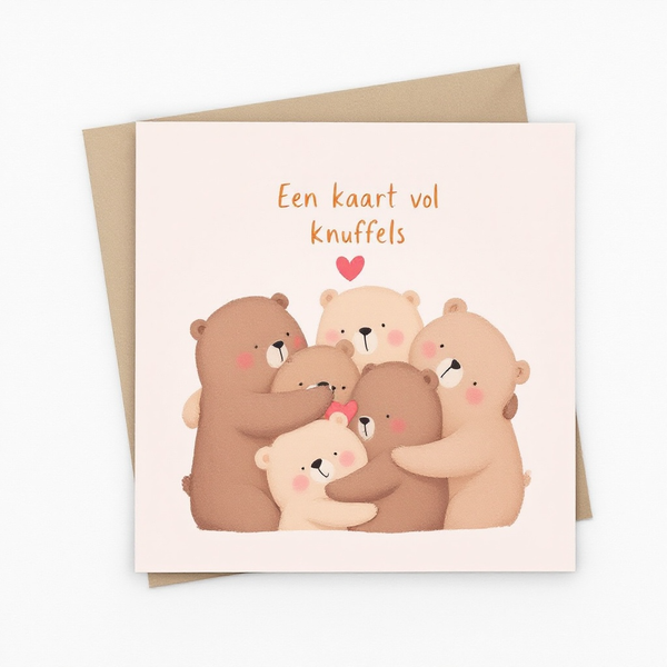 Een kaart vol knuffels