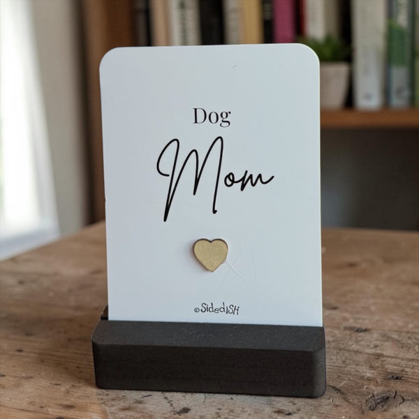 Kaartje op houdertje dog mom