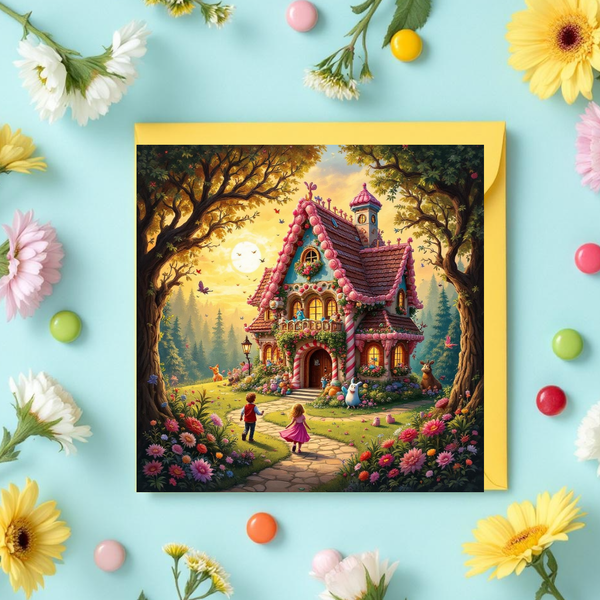 Sprookjeskaart Hans en grietje met verhaal