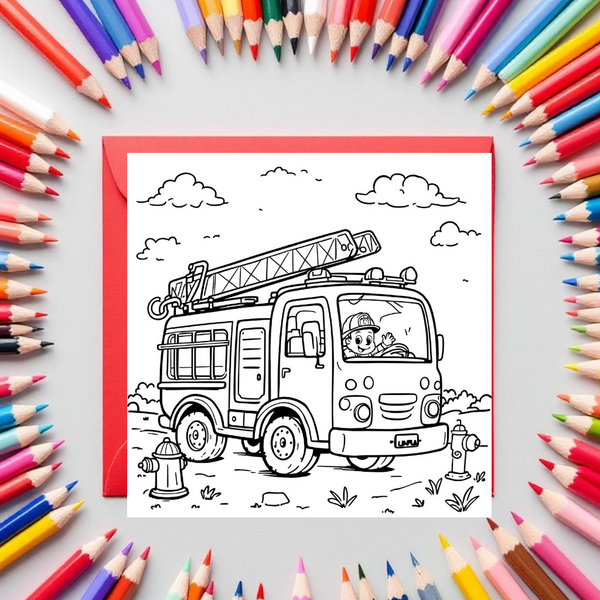 Inkleur kaart brandweerwagen