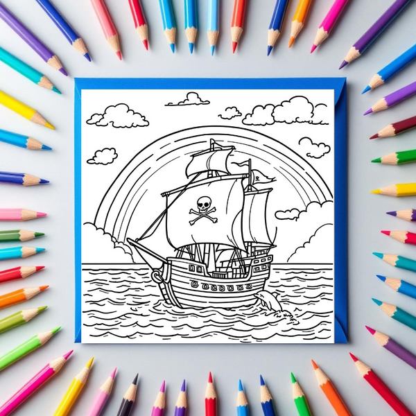 Inkleur kaart piratenboot