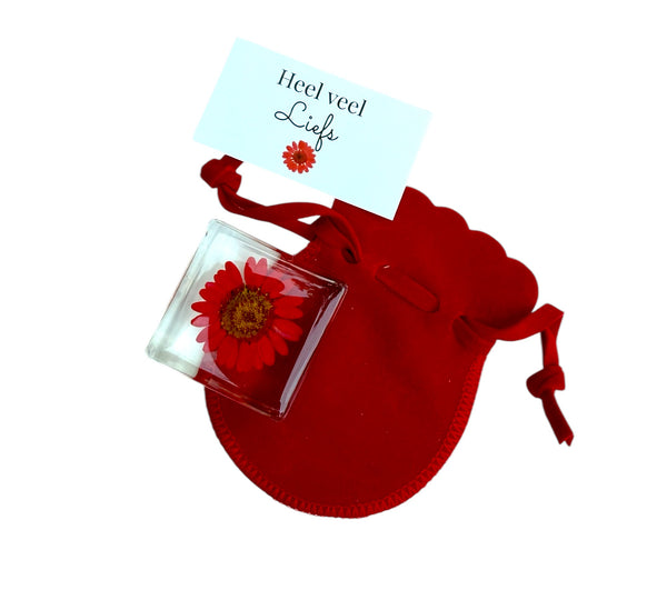 Heel veel liefs bloem in zakje