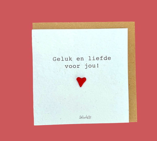 Wenskaart geluk en liefde