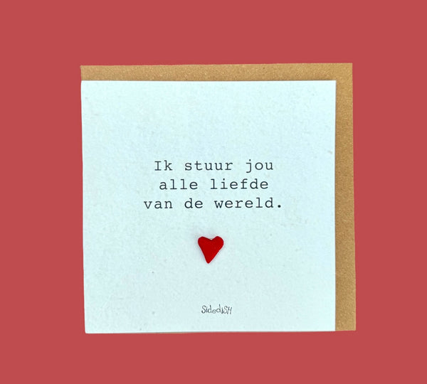 Wenskaart hart alle liefde van de wereld