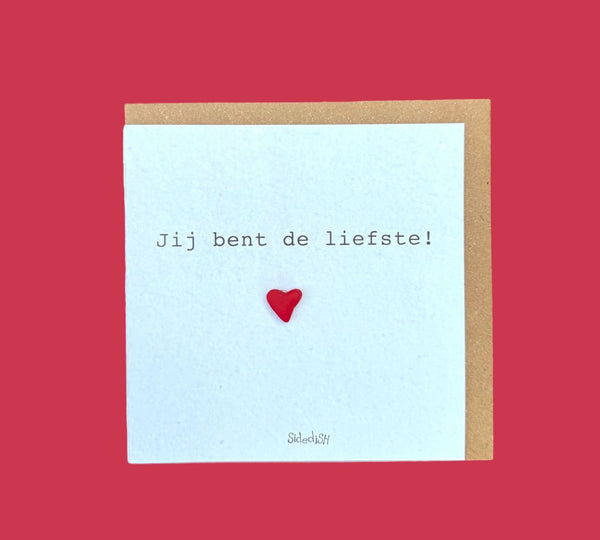 Wenskaart hart jij bent de liefste