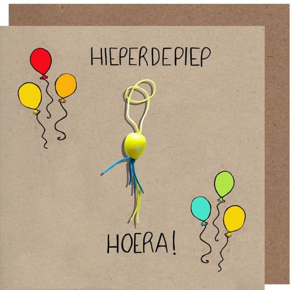 Carte de vœux hip hip hourra ballon kraft