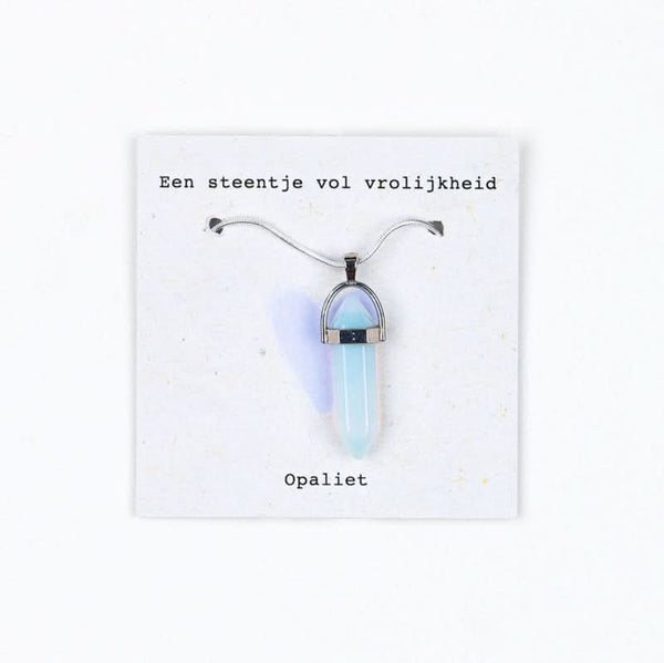 Kristalpunt ketting Opaliet