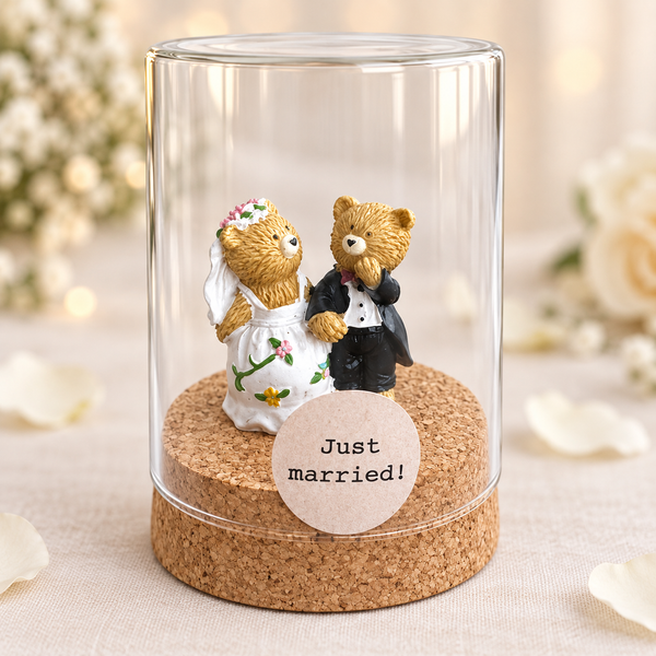 Stolp Just Married met twee beertjes als bruid en bruidegom