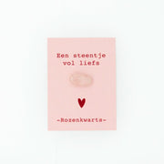 cadeau kaartje liefs Rozenkwarts