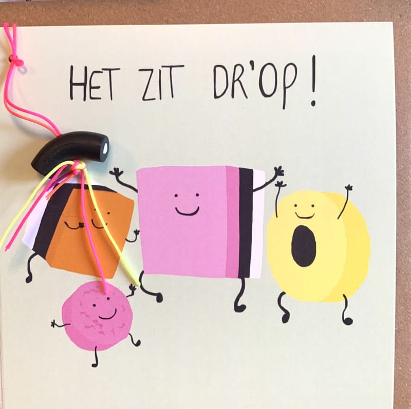 wenskaart het zit dr'op