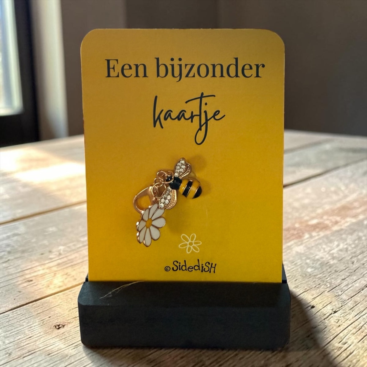 Kaartje op houdertje bijzonder kaartje
