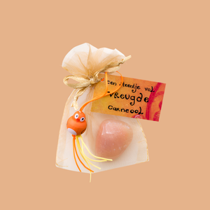 Carneool vreugde knuffelsteen Zaksteen oranje 
