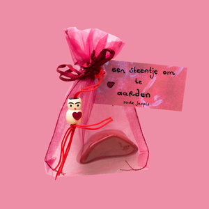 Rode jaspis aarde knuffelsteen 