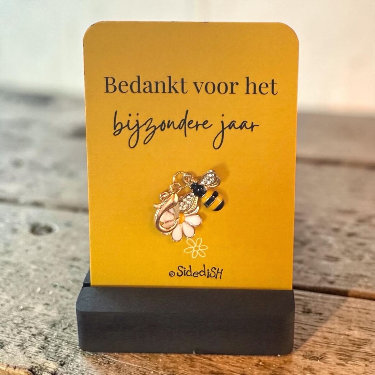 Kaartje op houdertje bedankt voor het bijzondere jaar