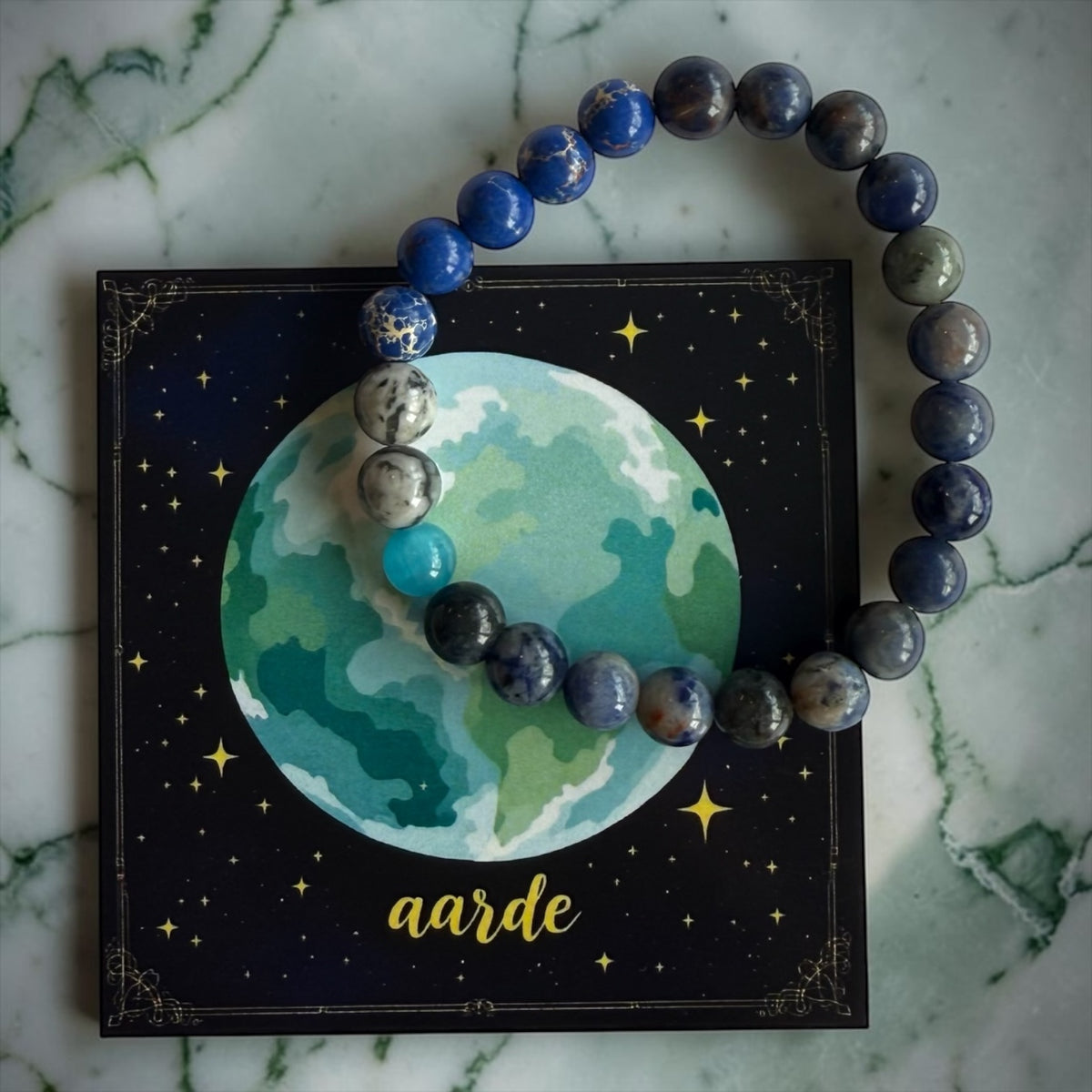 Planeten Armband Aarde 19mm | Sodaliet & Lapis Lazuli