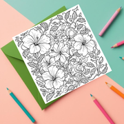 Inkleur kaart bloemen