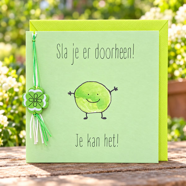 Wenskaart Sla je er doorheen! Je kan het! | COL-MN-001