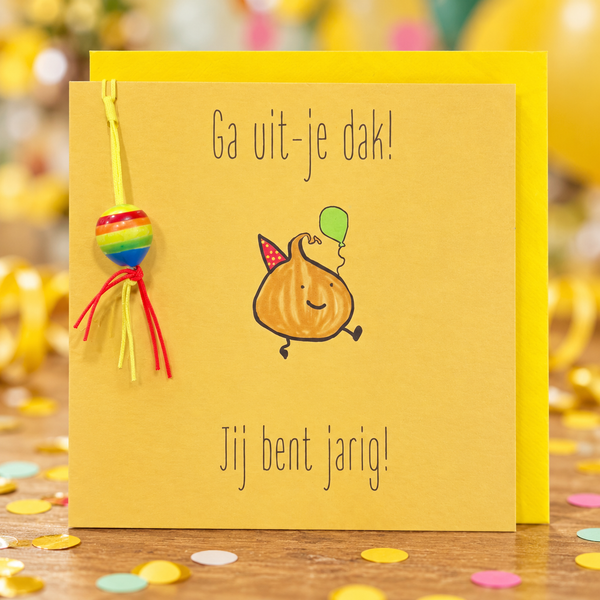 Wenskaart Ga uit-je dak! Jij bent jarig! | COL-MN-012
