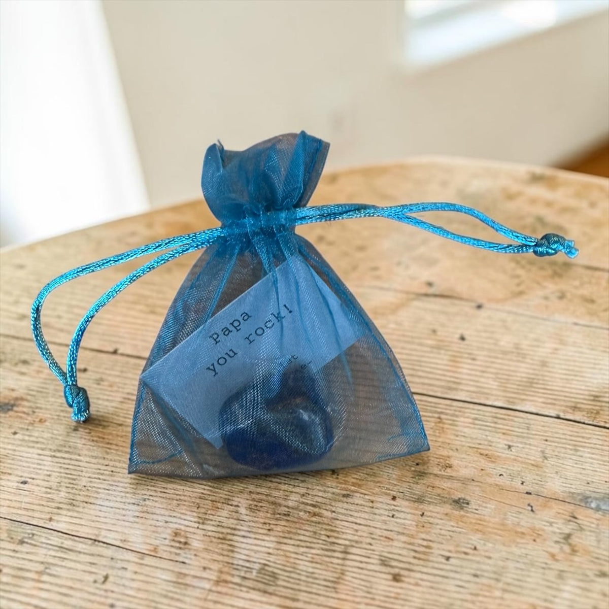 Papa You Rock – Sodaliet in Organza Zakje 7x9cm