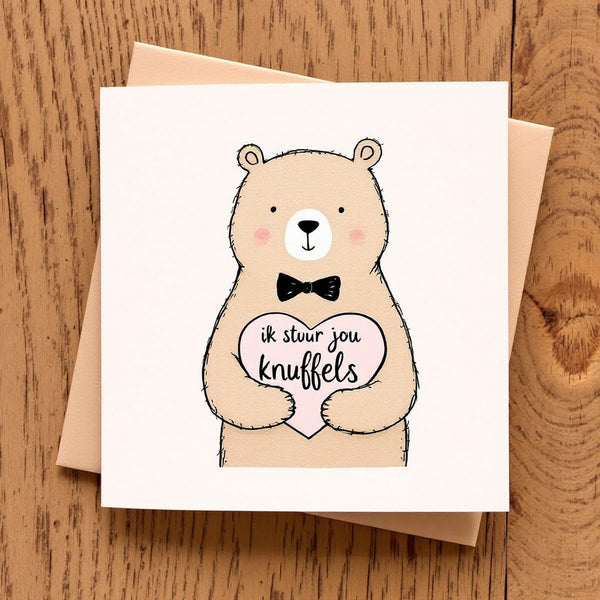 Wenskaart ik stuur jou een knuffel
