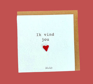 Wenskaart hart ik vind jou lief