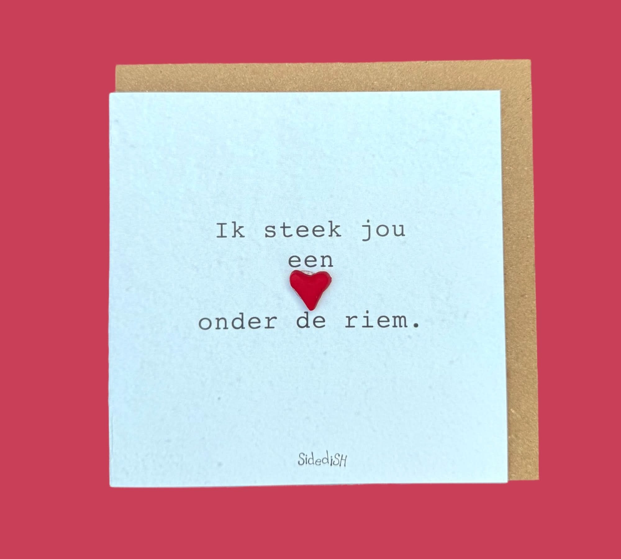 Wenskaart hart onder de riem