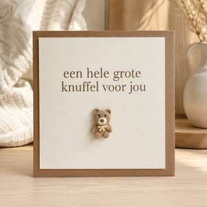 Wenskaart een hele grote knuffel voor jou