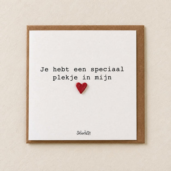 Sidedish kaart K02 speciaal plekje in mijn hart met kraftenvelop