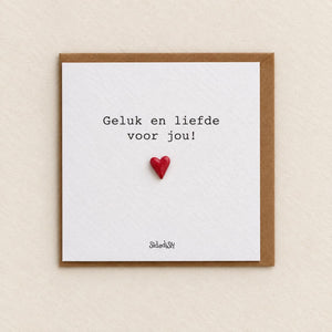 Sidedish kaart K06 geluk en liefde voor jou met kraftenvelop