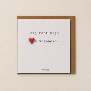 Sidedish kaart K07 jij bent mijn hartsvriendin met kraftenvelop