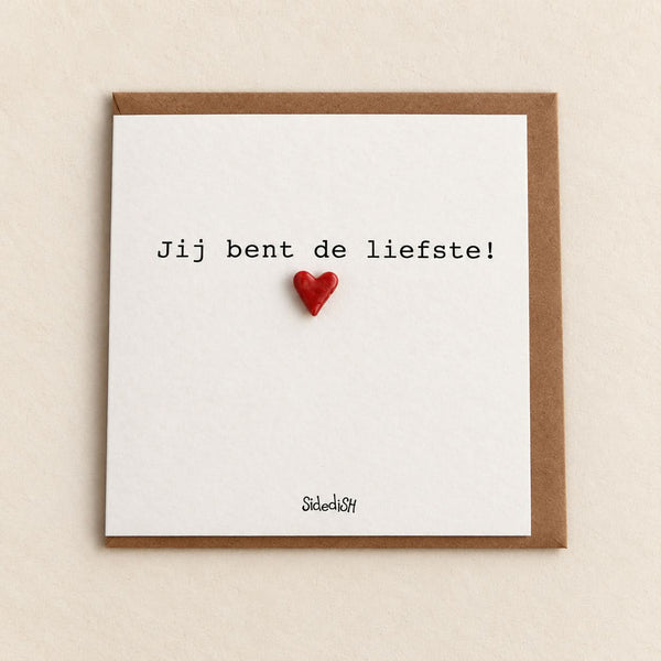 Sidedish kaart K16 jij bent de liefste met kraftenvelop
