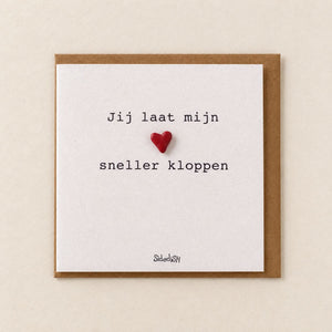 Sidedish kaart K17 jij laat mijn hart sneller kloppen met kraftenvelop