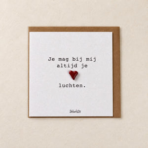 Sidedish kaart K18 je mag bij mij je hart luchten met kraftenvelop
