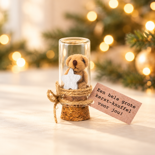 Beer grote kerstknuffel bruin